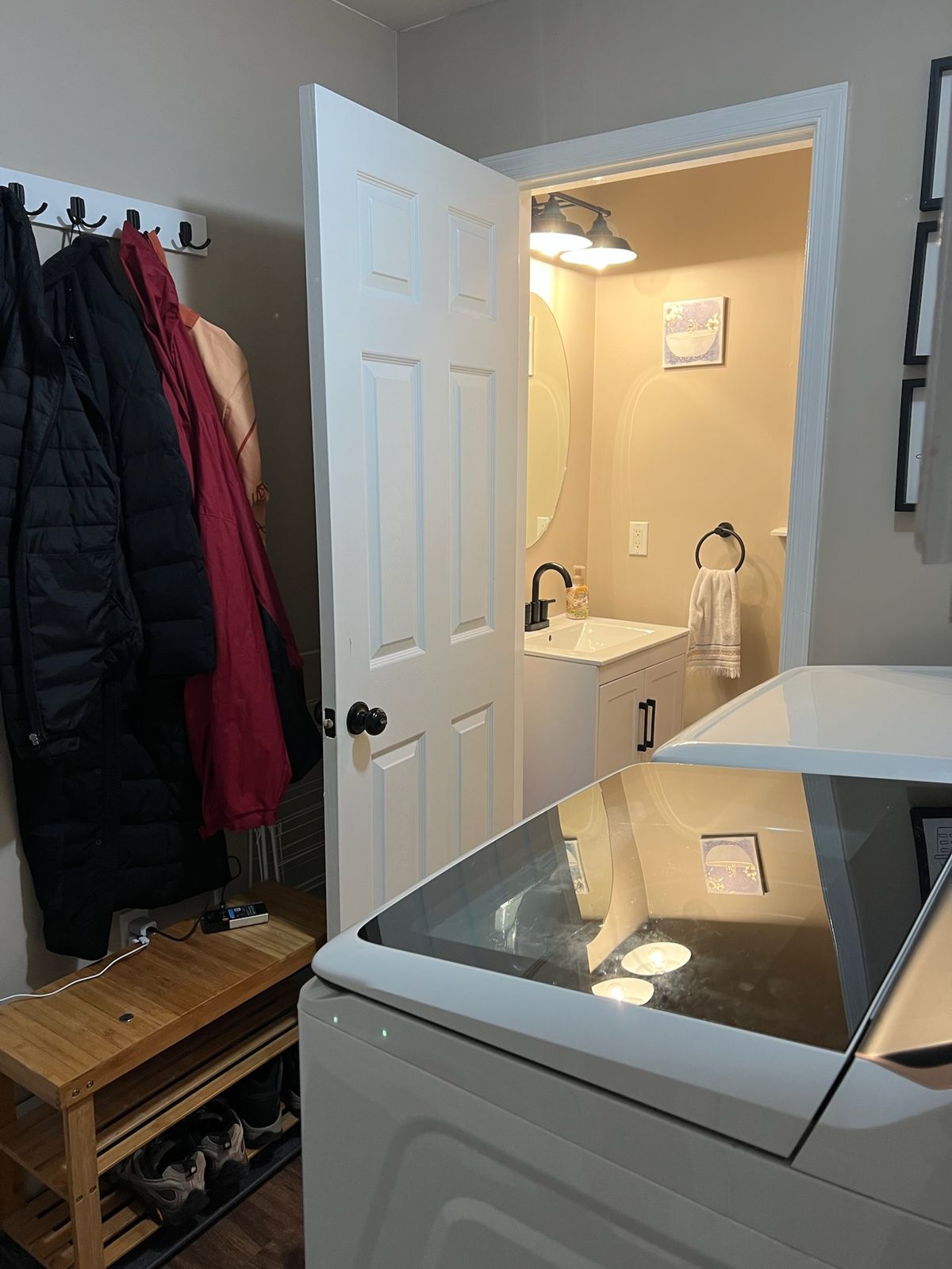 Bathroom next to the laundry machines