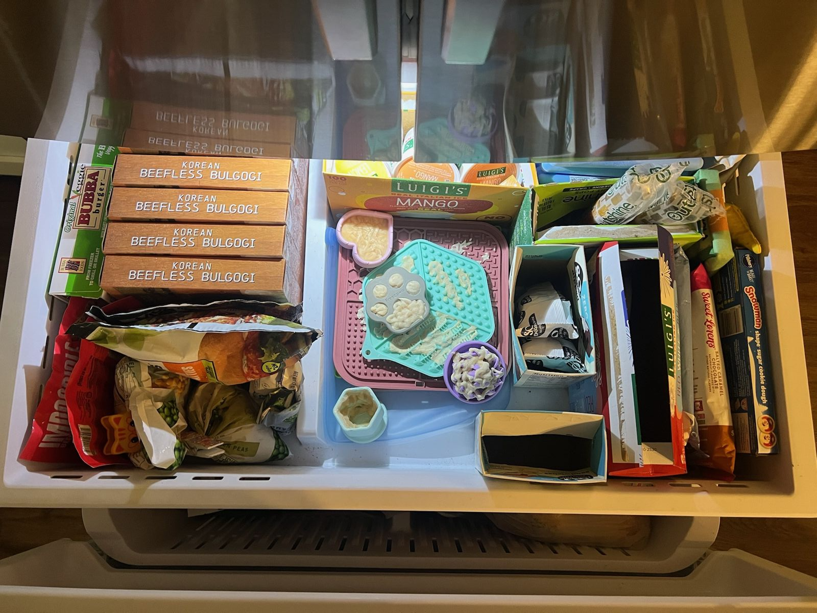 Kitchen freezer, top shelf