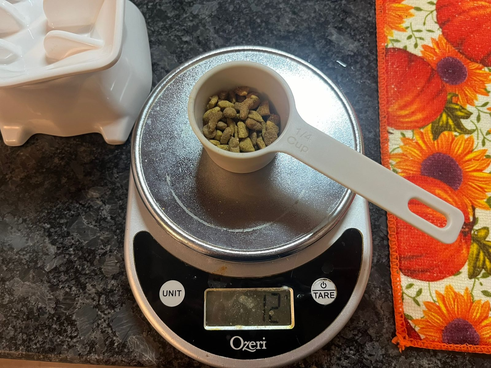 Scale reading 12 grams for Scout